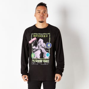 Beetlejuice Retro Cover Unisex Long Sleeved T-Shirt - Black